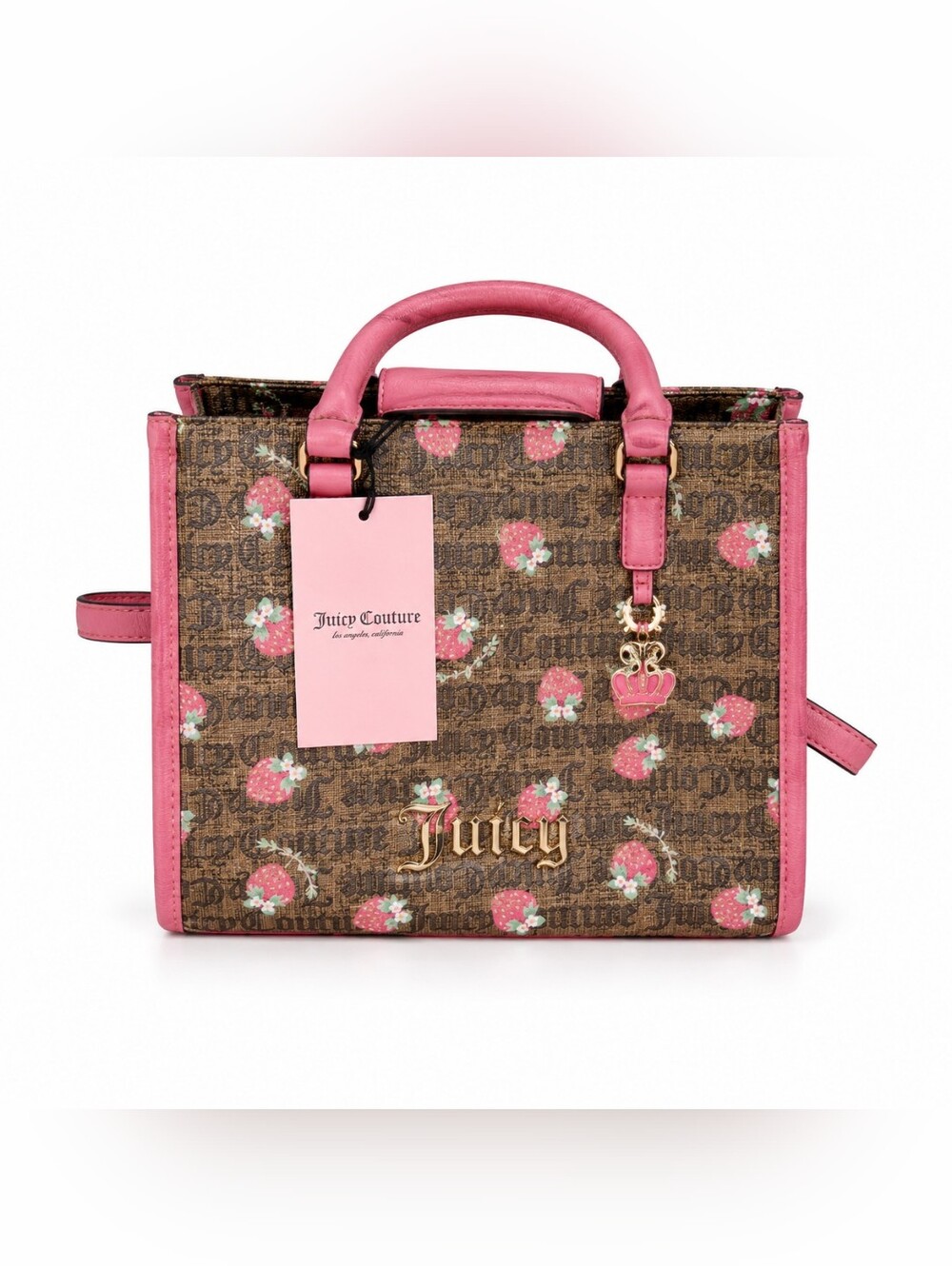 Juicy Couture Berry Sweet Strawberry Monogram Satchel Crossbody Bag Nwt